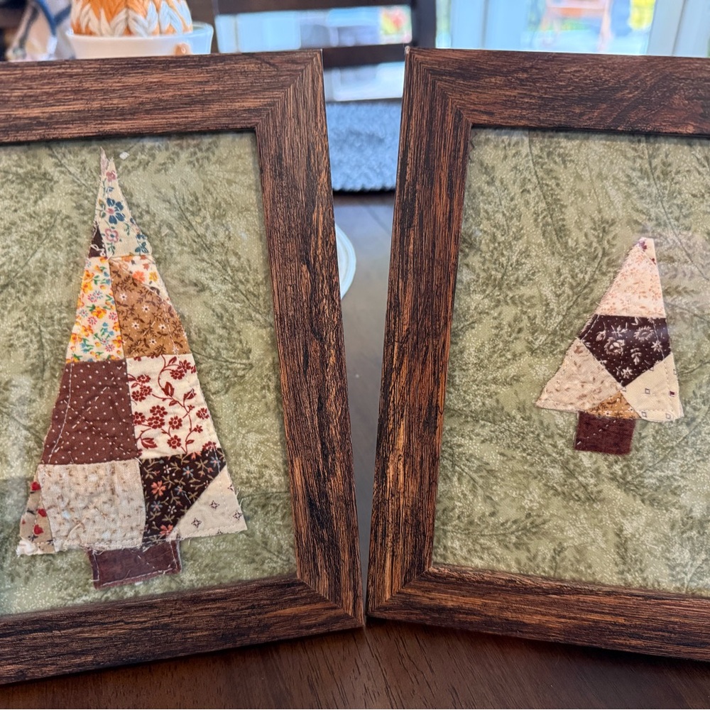 Rustic Patchwork Tree‎ Framed Art Set - Picture 5 of 11